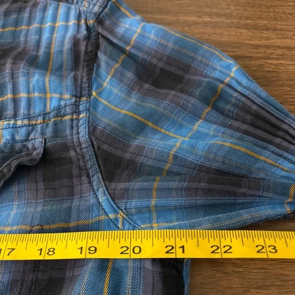 Guess Los Angeles Women's L Regular Fit Blue Plaid Flannel Shirt - Picture 8 of 10